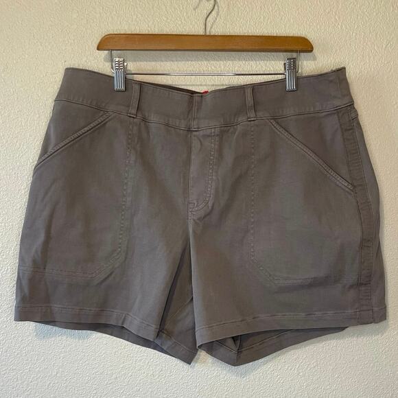 SPANX Stretch Twill Pull On Brown Short Shorts Size 2X - Picture 1 of 9